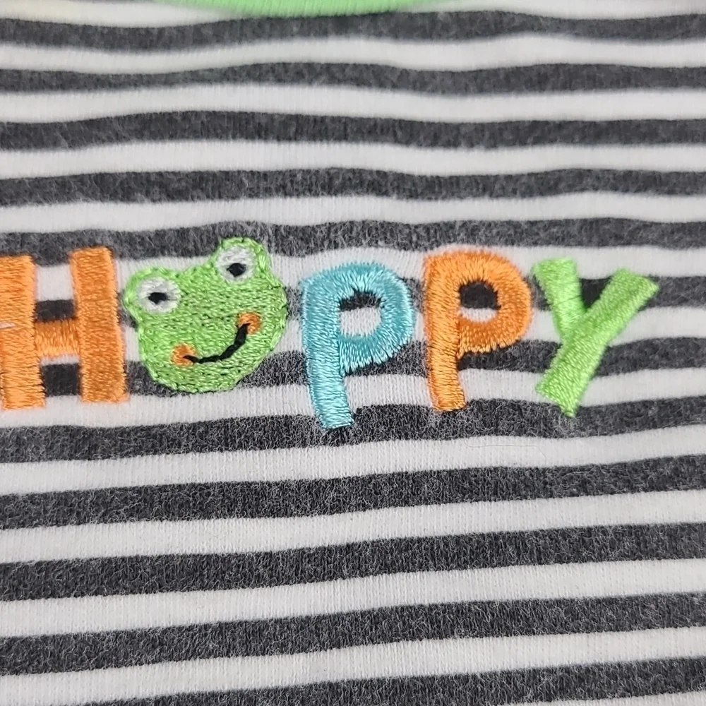 Baby Newborn Romper Short Sleeve Jumpsuit One Piece Outfit Happy Frog NB Green